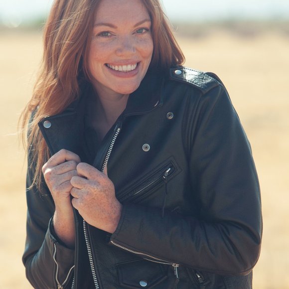 BRAND NEW Classic Women's Leather Motorcycle Jacket -Size M - Picture 1 of 11